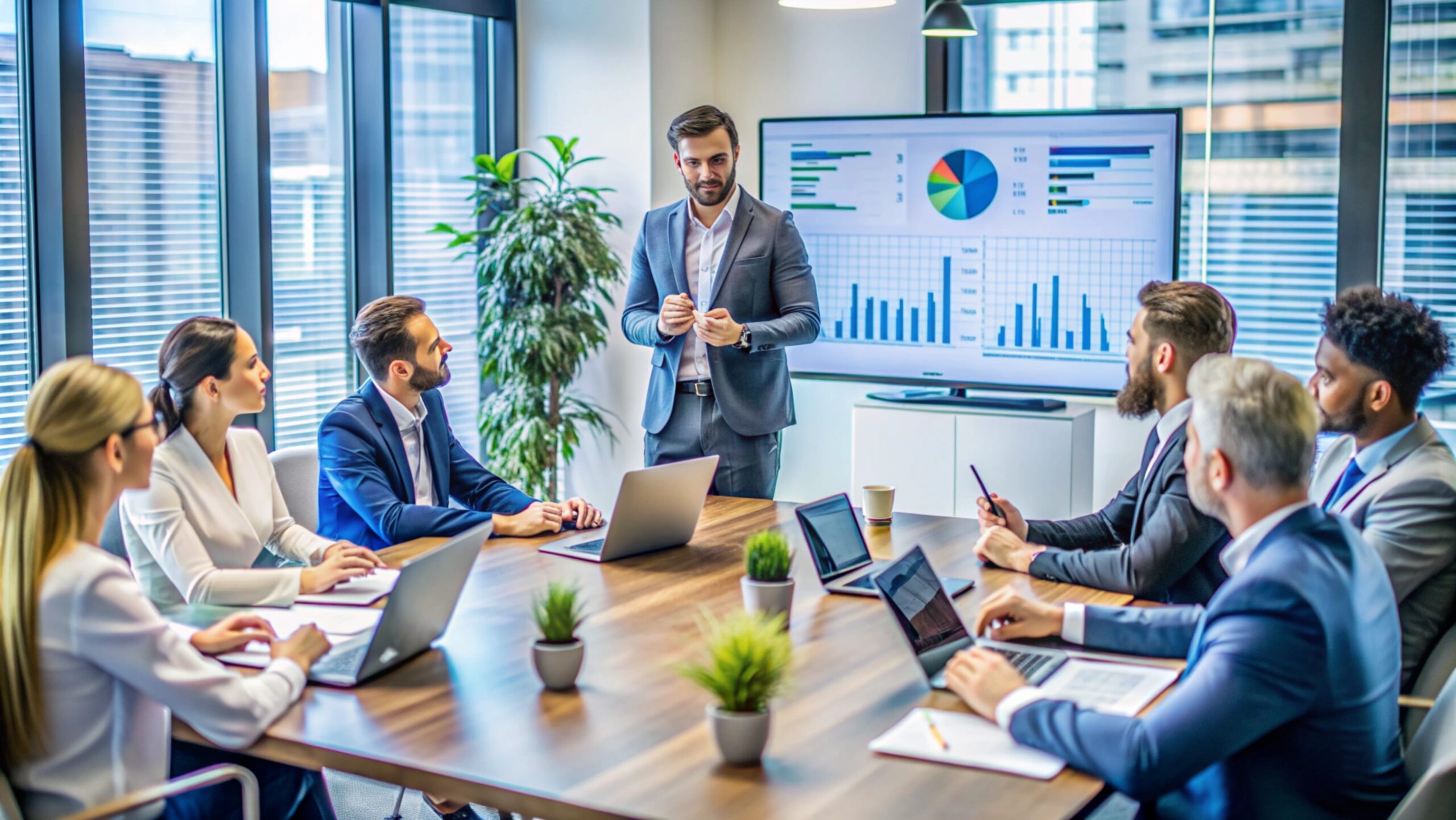 Business people meeting in a conference room.